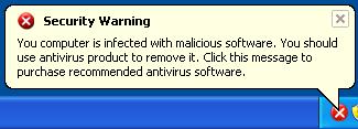 FakePowaw.b Burbuja remanente. Security warning. Your computer is infected with malicious software. You should use antivirus product to remove it. Click this message to purchase recommended antivirus software.